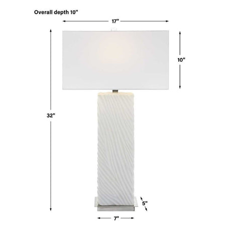 Carved White Stone Table Lamp | Uttermost Pillar