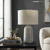 Gray Dripped Ceramic Table Lamp | Uttermost Cyclone