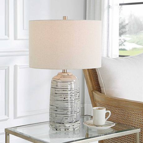 Gray Dripped Ceramic Table Lamp | Uttermost Cyclone