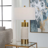 White Crackled Ceramic Table Lamp | Uttermost Adelia