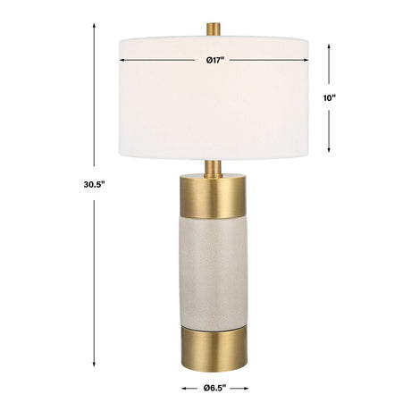 White Crackled Ceramic Table Lamp | Uttermost Adelia