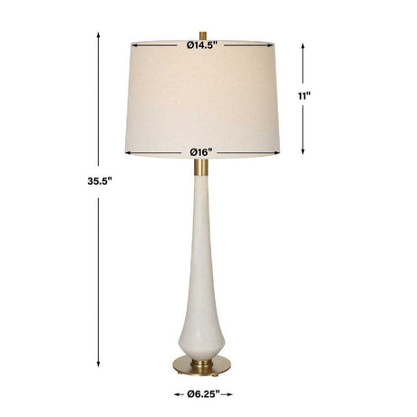 Tapered White Stone Table Lamp | Uttermost Marille