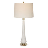 Tapered White Stone Table Lamp | Uttermost Marille