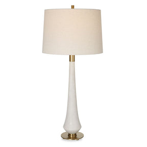 Modern European furniture - Tapered White Stone Table Lamp by Uttermost Marille - www.oroa.com