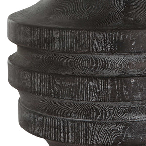   Black Wooden Rustic Table Lamp | Oroa.com