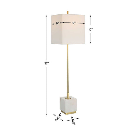 White Marble Block Buffet Lamp | Uttermost Escort