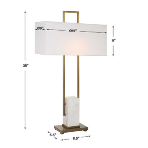   White Marble Pillar Table Lamp | Oroa.com
