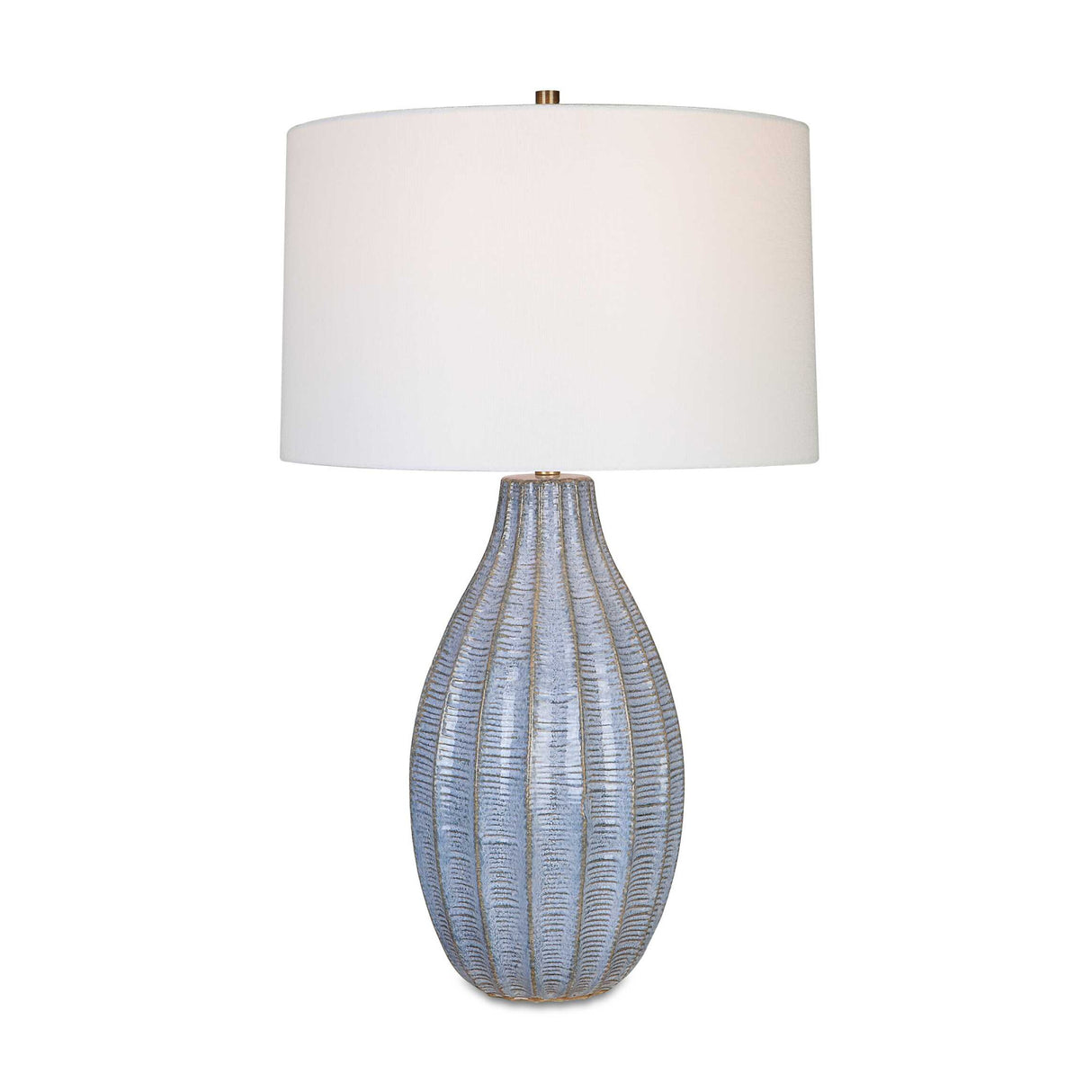   Scalloped Blue Ceramic Table Lamp | Oroa.com
