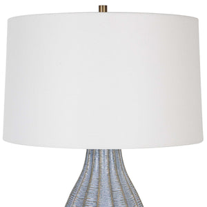   Scalloped Blue Ceramic Table Lamp | Oroa.com