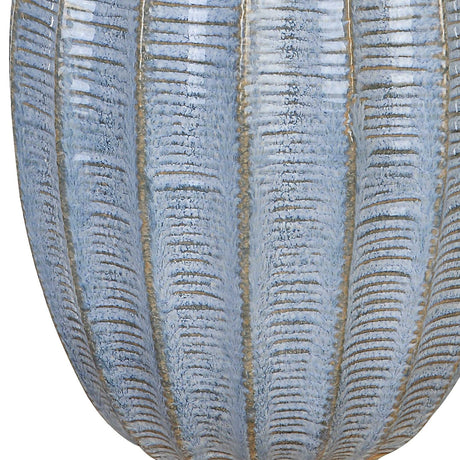 Modern European furniture - Scalloped Blue Ceramic Table Lamp - www.oroa.com