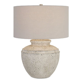Aged Beige Ceramic Table Lamp by Uttermost Artifact