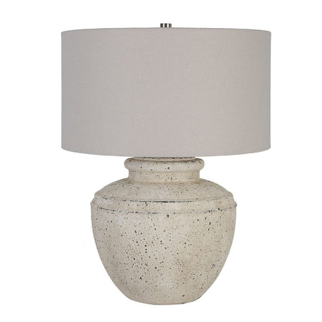Modern European furniture - Aged Beige Ceramic Table Lamp - www.oroa.com