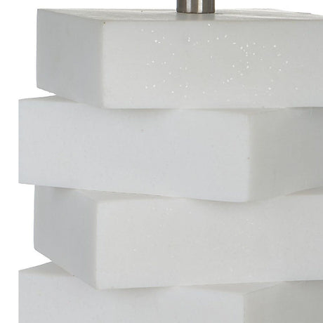 Stacked White Stone Table Lamp | Uttermost Ascent