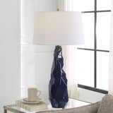 Blue Gloss Ceramic Table Lamp | Uttermost Kavos