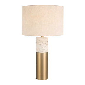 Modern European furniture - Brass & Stone Table Lamp by Uttermost Gravitas - www.oroa.com