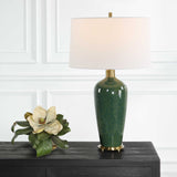 Mottled Green Ceramic Table Lamp | Uttermost Verdell