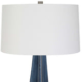 Modern European furniture - Tapered Blue Ceramic Table Lamp - www.oroa.com