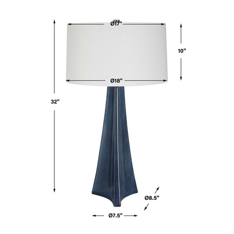 Modern European furniture - Tapered Blue Ceramic Table Lamp - www.oroa.com