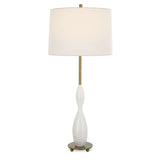 Hourglass White Ceramic Table Lamp | Uttermost Annora