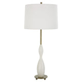 Hourglass White Ceramic Table Lamp | Uttermost Annora
