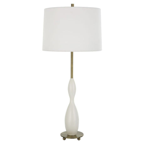 Hourglass White Ceramic Table Lamp | Uttermost Annora