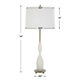Hourglass White Ceramic Table Lamp | Uttermost Annora