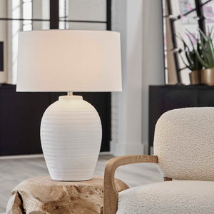   Urn-Shaped White Ceramic Table Lamp | Oroa.com