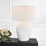 Urn-Shaped White Ceramic Table Lamp | Uttermost Reyna