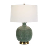 Modern European furniture - Aged Green Glass Table Lamp - www.oroa.com