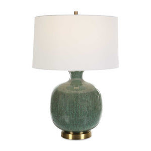   Aged Green Glass Table Lamp | Oroa.com