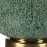 Modern European furniture - Aged Green Glass Table Lamp - www.oroa.com