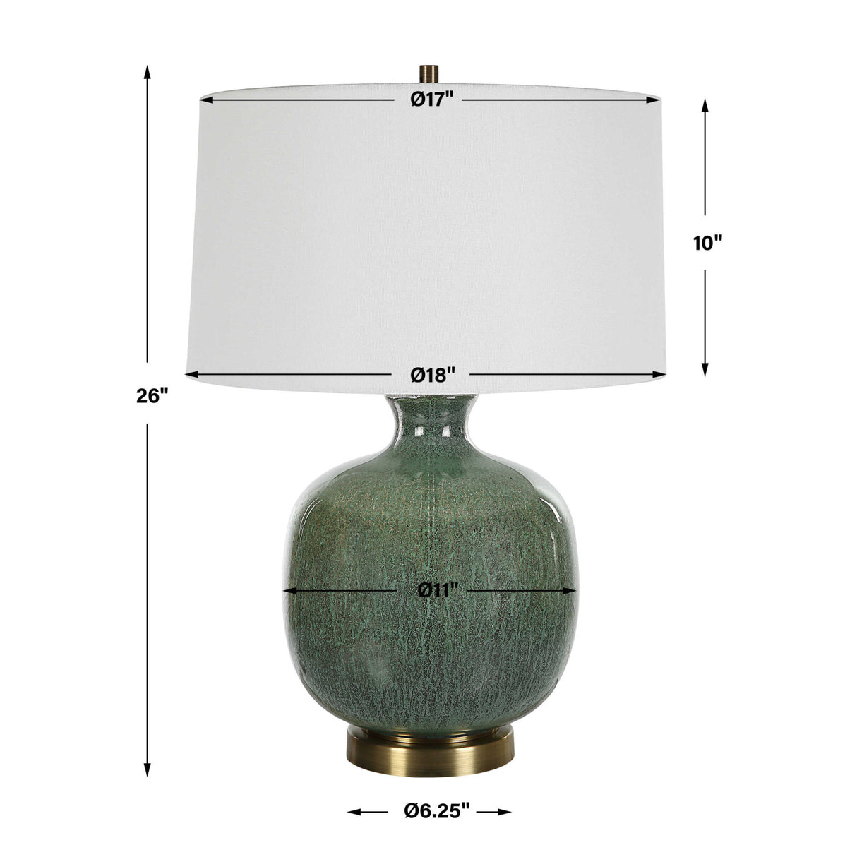   Aged Green Glass Table Lamp | Oroa.com