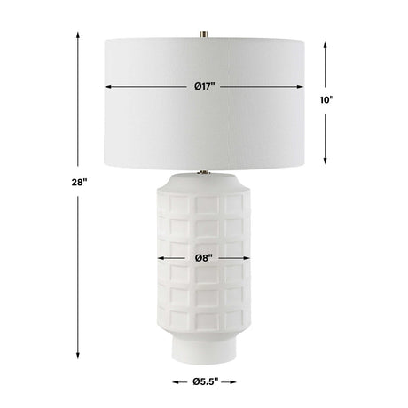 Embossed Tiles Ceramic Table Lamp | Uttermost Window Pane
