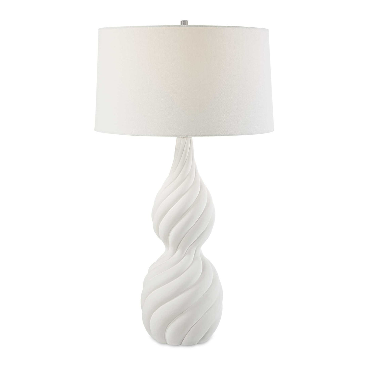 Modern European furniture - Coiled White Ceramic Table Lamp - www.oroa.com