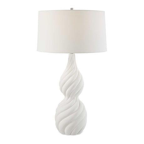 Modern European furniture - Coiled White Ceramic Table Lamp - www.oroa.com