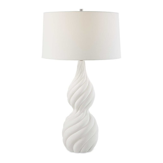 Modern European furniture - Coiled White Ceramic Table Lamp - www.oroa.com