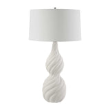 Modern European furniture - Coiled White Ceramic Table Lamp - www.oroa.com