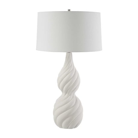 Modern European furniture - Coiled White Ceramic Table Lamp - www.oroa.com
