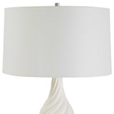 Modern European furniture - Coiled White Ceramic Table Lamp - www.oroa.com