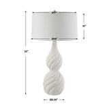 Modern European furniture - Coiled White Ceramic Table Lamp - www.oroa.com