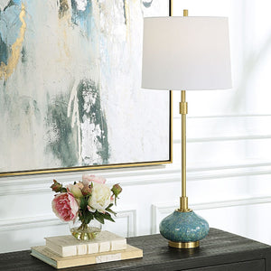   Blue Glazed Ceramic Buffet Lamp | Oroa.com