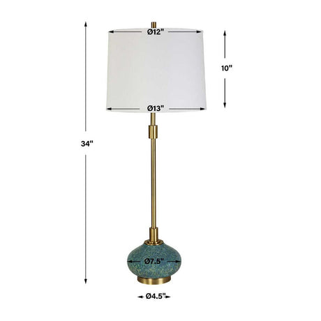 Blue Glazed Ceramic Buffet Lamp | Uttermost Kaimana