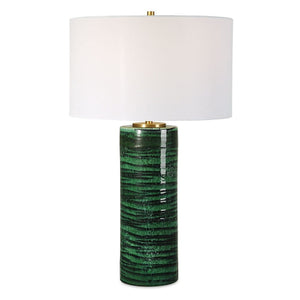   Striped Green Ceramic Table Lamp | Oroa.com