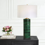 Striped Green Ceramic Table Lamp | Uttermost Galeno