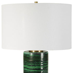  Striped Green Ceramic Table Lamp | Oroa.com