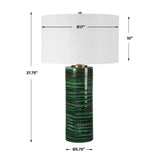 Striped Green Ceramic Table Lamp | Uttermost Galeno