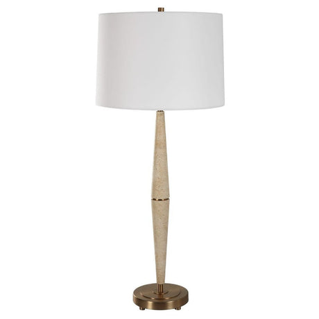 Beige Travertine Conical Table Lamp | Uttermost Palu