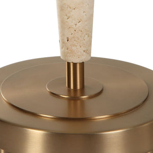   Beige Travertine Conical Table Lamp | Oroa.com