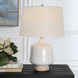 White Gloss Ceramic Table Lamp | Uttermost Opal