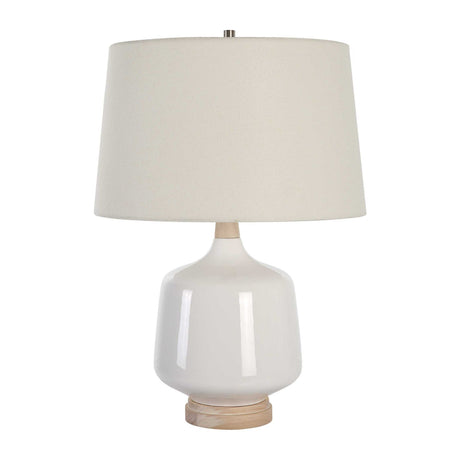 White Gloss Ceramic Table Lamp | Uttermost Opal